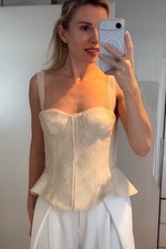 ZARA NWT WOMAN SS26 ZW COLLECTION LACE CORSET TOP ECRU SIZE S 6101/120