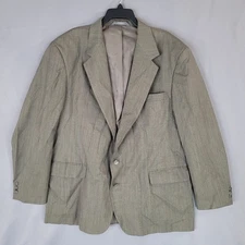 Haggar Men's Blazer Jacket Tan Size 48 Wool Blend Classic Style