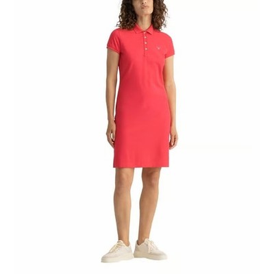 GANT Original Pique Dress Sunset Pink Womens Small Polo Collar Casual