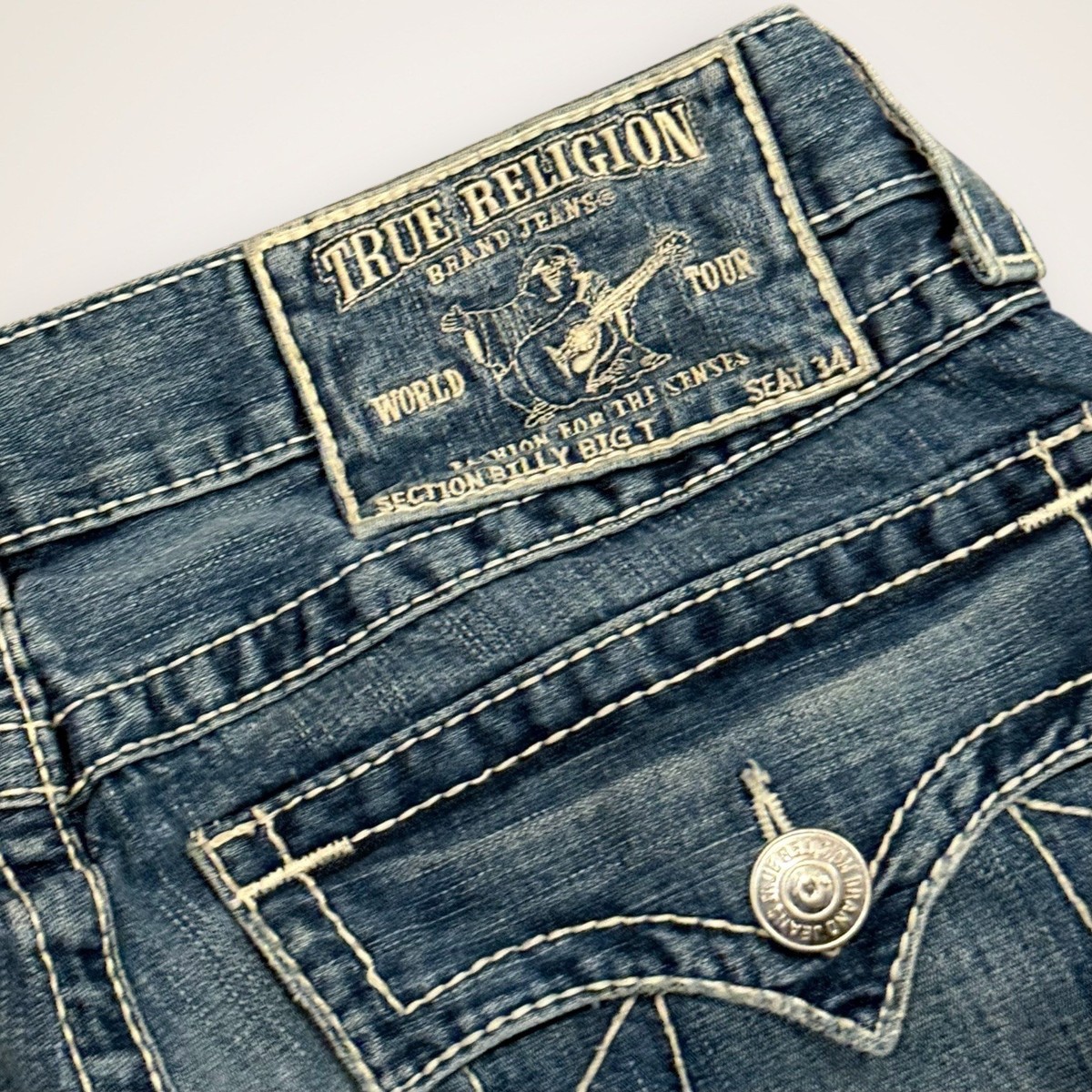 希少　TRUE RELIGION BILLY GIANT BIG T 34 True Religion Billy Big T Jeans Men's 34 USA Vintage Y2K