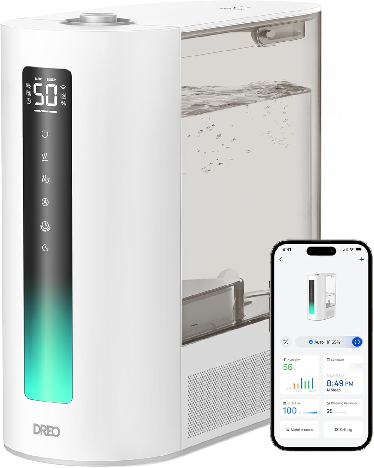 Dreo 6L Humidifiers for Bedroom, Smart Warm & Cool Mist Large Room, Grey