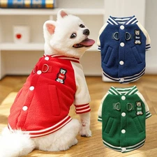 Dog Coat With Harness Built in,Dog Baseball Jacket Soft Warm Pet Fleece Clothes