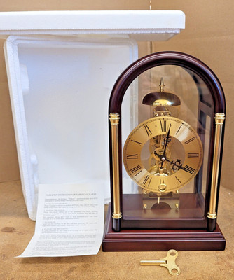New, Junghans Skeleton Clock, Cherry Finish, 15 Day, Original Box & Paperwork. 
