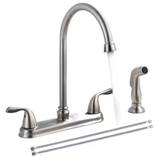 Kitchen Faucet with 2 Handle Kitchen Sink Faucet Stainless Steel Side Sprayer