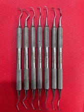 GRACEY CURETTES SET OF 7 DENTAL PERIODONTIAL INSTRUMENTS STAINLESS STEEL