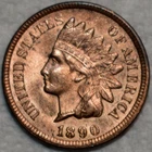 Uncirculated 1890 Indian Head Cent, Sharp specimen.
