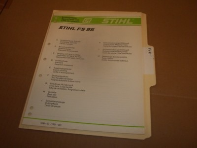 #ad PY47 Stihl Parts Manual FS 96 $19.99