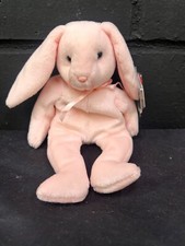 Ty Easter Retired 1996 Beanie Baby Pink Bunny Floppity Plush Toy