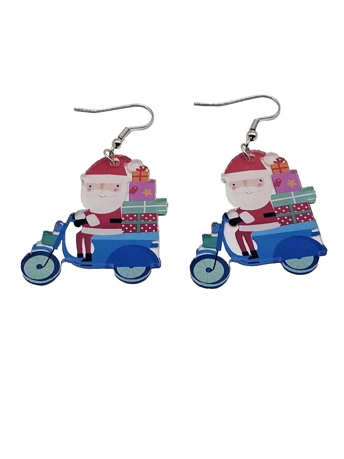 Women's Fashion Novelty Jewelry Resin Christmas Earrings Santa Riding