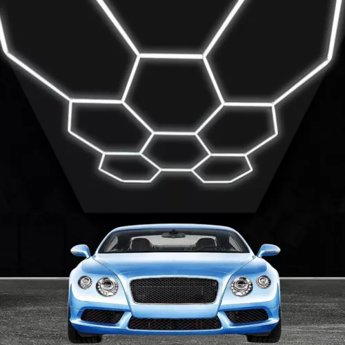 8 Grid Hexagon LED Lighting Car Detail Garage Workshop Retail Light Honeycomb - Picture 13 of 24