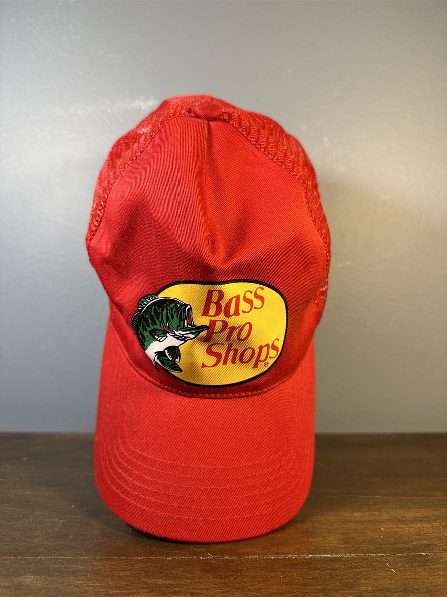 Bass Pro Shop Hat Baseball Cap Adjustable Strap Red Adult Mesh