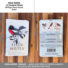 Field Notes Birds and Trees of North America, Set 3 Memo Books Ruled – FNC-64c