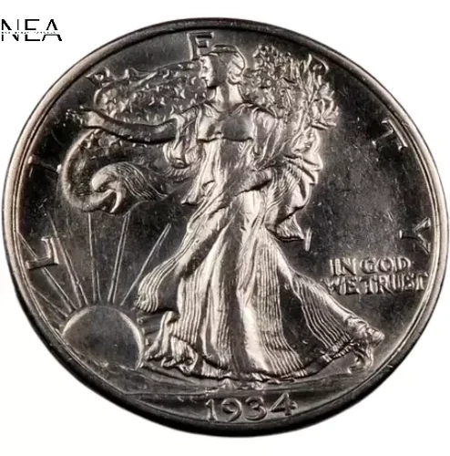 1934 Walking Liberty Half Dollar ~ Borderline Uncirculated AU++ ~ 90% Silver