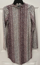 Love Cameron LA Floral Print Long Sleeve Stretch Mini Dress-Junior's Size L NEW