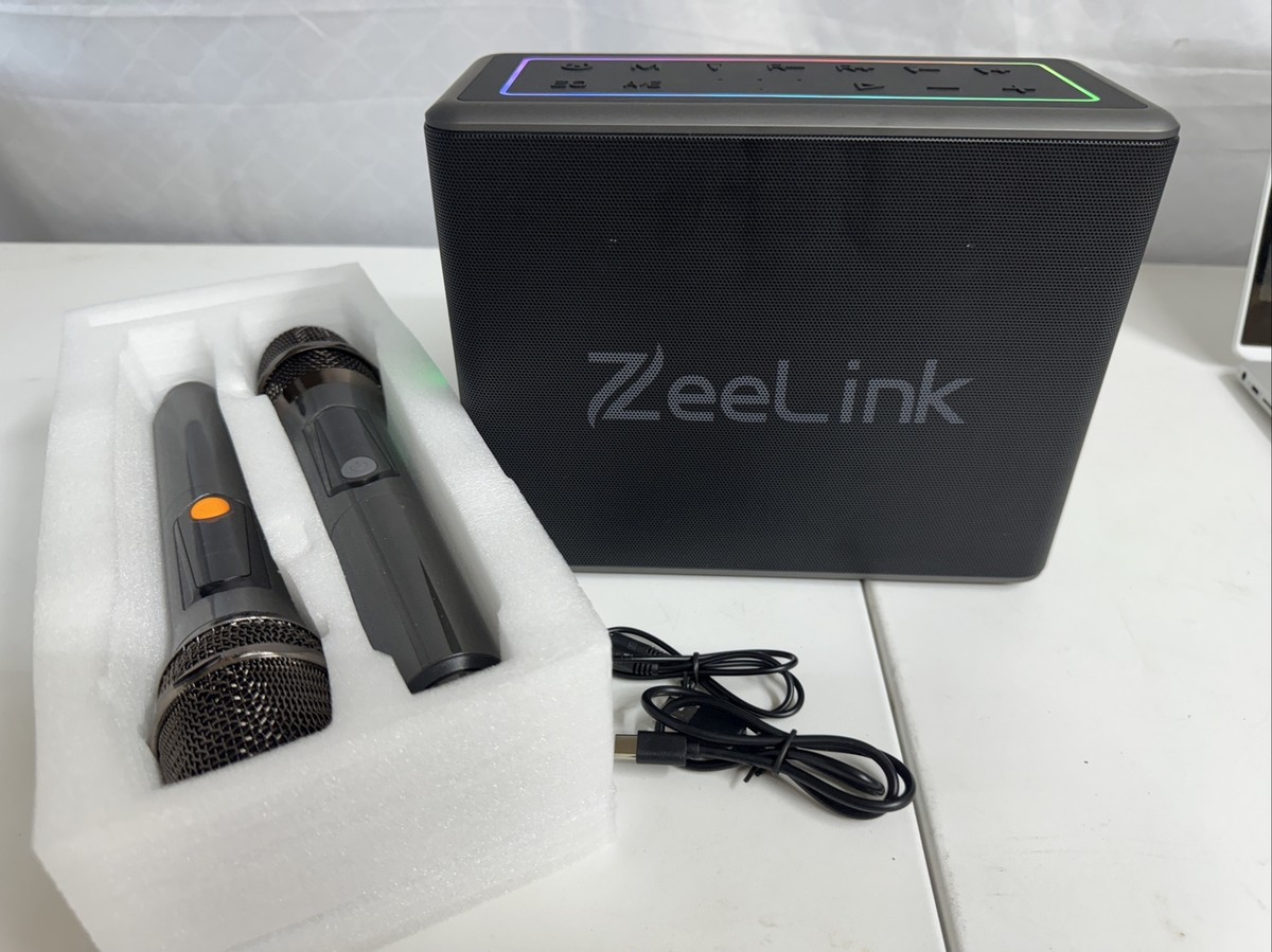 Karaoke Machine with Two Wireless Microphones, 150W Powerful