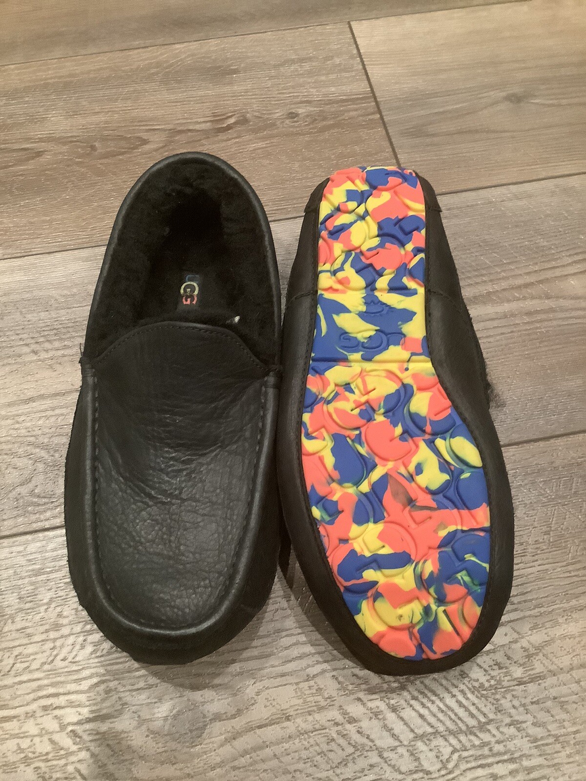 SAOLA pantofola ugg uomo ascot rara suola multicolore taglia 7 nera