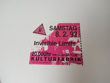 Konzert Ticket Karte Invisible Limits Krefeld 1992 Alt Vintage super Zustand 