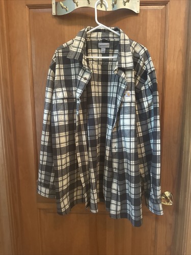 MENS 3XL - Vtg Carhartt Button Up Flannel Rancher Work VTG 90s Y2K Vibes Shirt - Picture 20 of 23