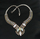 Vintage Mother Pearl Necklace Silver Sterling 925 Nacre Marcasite Abalone Shel