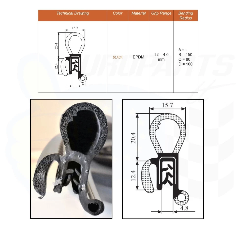 Volkswagen EuroVan T4 1992-2003 puerta trasera puerta levadiza sello resistencia a la intemperie 721827705B Foto 3 de 4