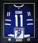 Max Domi Toronto Maple Leafs Signed Hockey Jersey Sports Memorabilia Frame Blue