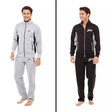 Men's Athletic Fleece Full Zip Tracksuit Jogger Sweatsuit Activewear Set