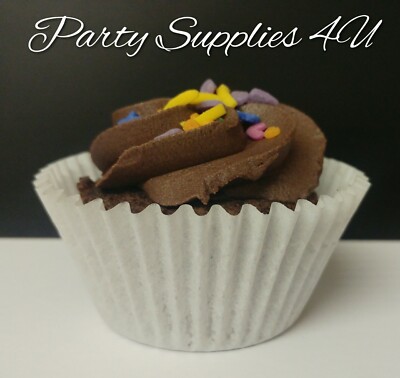 Weiße Cupcake-Hüllen 24 Stück +24 GRATIS Geburtstag/Teeparty/Junggesellinnenabschied/Hochzeit/einfarbig/Backen