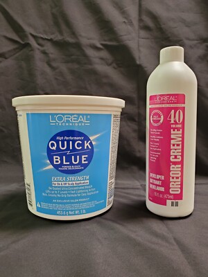 L'Oreal Technique Quick Blue Powder Bleach Extra Strength 1lb w/40 Volume Oreor