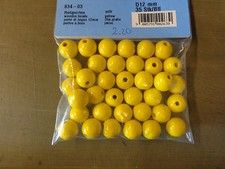 Holzperlen Gelb Basteln Perlen F&auml;deln 15mm 12mm 10mm 8mm 6mm 4mm Speichelfest