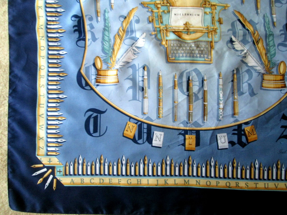Foulard En Soie Vintage P.L. GALLIENI - Dimensions 85x87 Cm, Couleur Taupe, Occasion