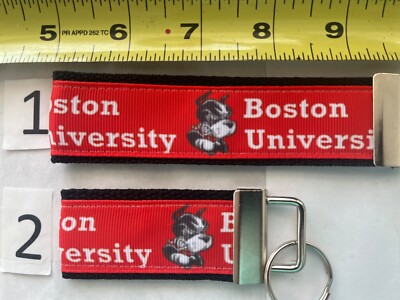 Boston University Keychain College Fob Terriers Gift 4 Him Her Grad Alum BU BFF