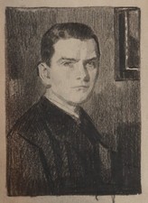 Hermann Torggler, Selbstportrait, kleine  Zeichnung, ca 1900,