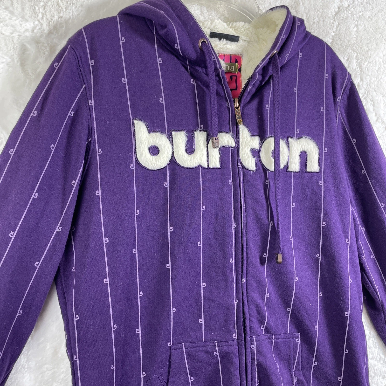 burton full zip faux fur lined pockets snowgear jacket