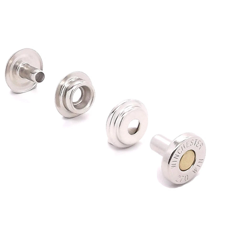 Shell Concho Snap Set Nickel and Brass 7/16" 1265-52 by Stecksstore - Image 2 of 2