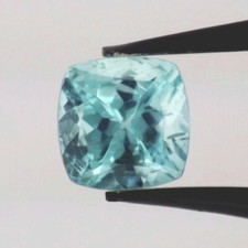 BLUE APATITE 6 MM CUSHION CUT VERY NICE COLOR ALL NATURAL F-834