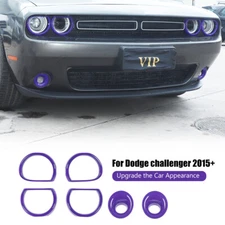 Front Headlight Fog Light Lamp Cover Trim Bezels For Dodge Challenger 15+ Purple