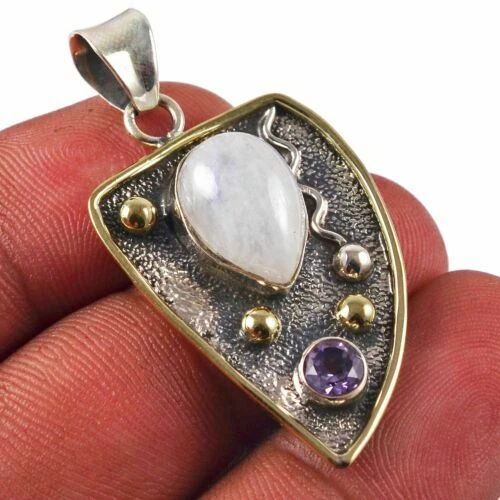 Collane e pendagli di lusso in argento sterling con pietra principale pietra di luna