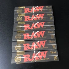 Raw Classic Black King Size Slim Rolling Papers 6 Packs