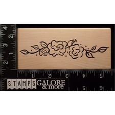DENAMI DESIGN RUBBER STAMPS LONG ROSES VINE LEAVES BUDS FLOWERS 1283