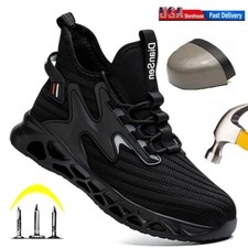 Indestructible Mens Safety Shoes Steel Toe Cap Sneak Breathable Sneaker Comfort