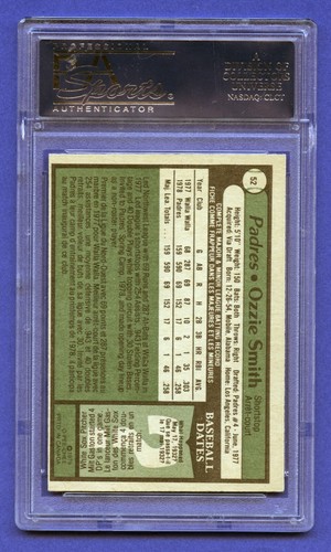 1979 OZZIE SMITH O-PEE-CHEE ROOKIE PSA 7 NM SAN DIEGO PADRES HOF SHARP (#52) RZC - Picture 2 of 3