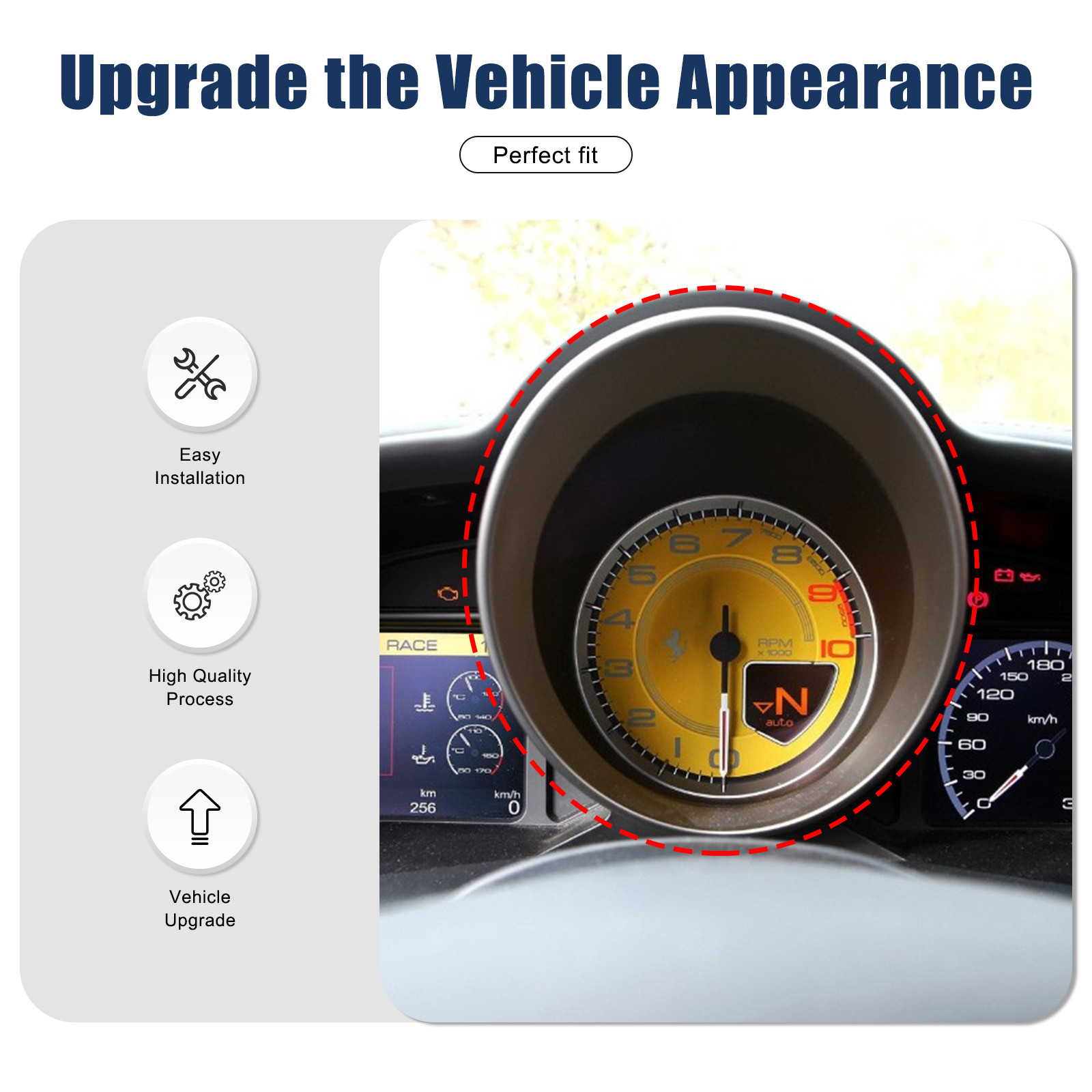 Carbon Fiber Speed Tachometer Gauge Cover For Ferrari 458 Italia Spider 2011-16