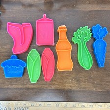 Vintage Mattel Pretend Play Kitchen Food Tuff Stuff Grocery Cart 8 Pieces 1972