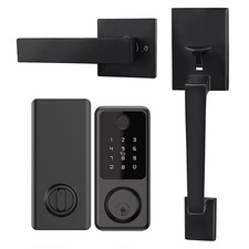Smart Front Door Lock Handle Set, Keypad Door Lock with Handles, Fingerprint ...