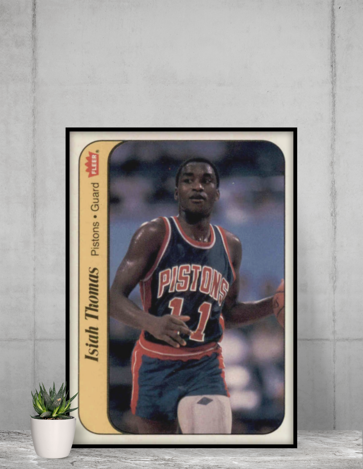FLEER Isiah Thomas 1986 Rookie Card 12x17 Poster Detroit Pistons