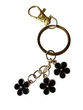 Gold Flower Keychain Purse Charm Dainty Floral Key Ring Minimalist Cute Charm