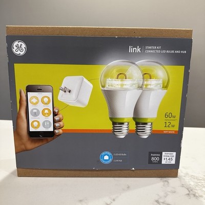 GE Link Smart LED Starter Kit - NEW SEALED - 2 A19 Bulbs+Hub - Zigbee Compatible