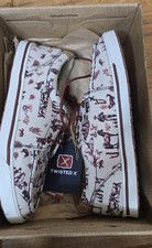 Twisted X Kids Youth Shoes NIB NWT 6 Rodeo Cowboy Maroon Ivory Kicks Ranch Horse