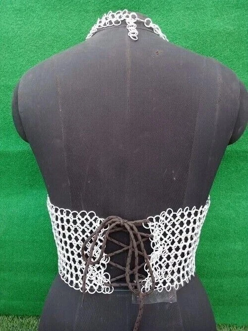 Sexy sujetador de cota de malla de aluminio, disfraz de aluminio, ropa para mujer Foto 3 de 4