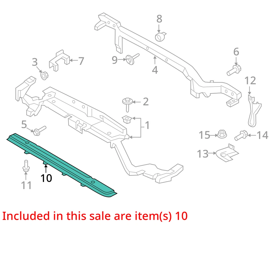 (ТОЛЬКО МЕСТНЫЙ ЗВУКОСНИМАТЕЛЬ) Нижняя планка основной поддержки радиатора подходит для 15-24 EDGE 2062292 - Изображение 3 из 4
